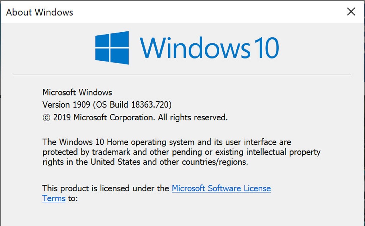 Windows 10 version 1909