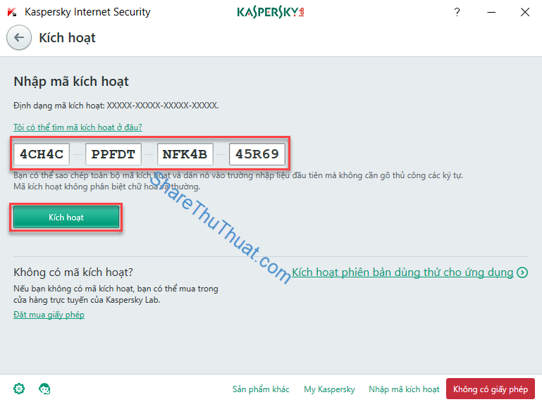 Kích hoạt Kaspersky Internet Security 2020