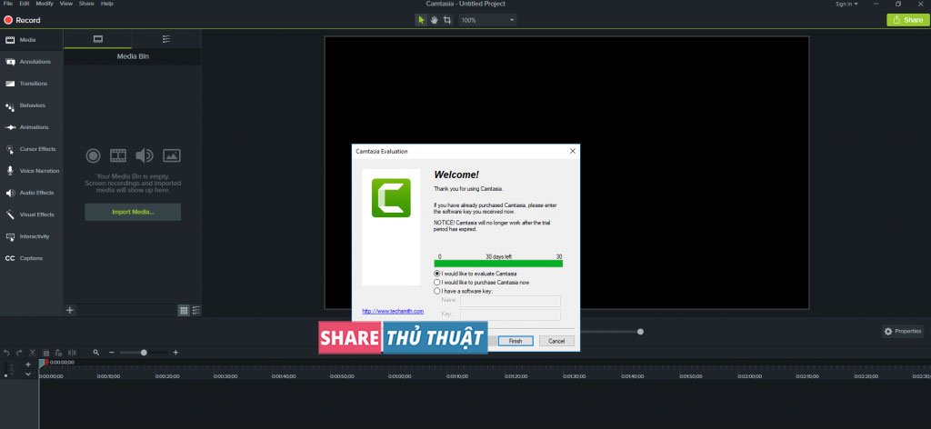 Cài đặt Camtasia 9 key