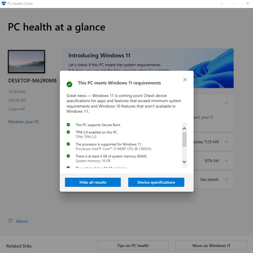 PC Health Check-windows 11