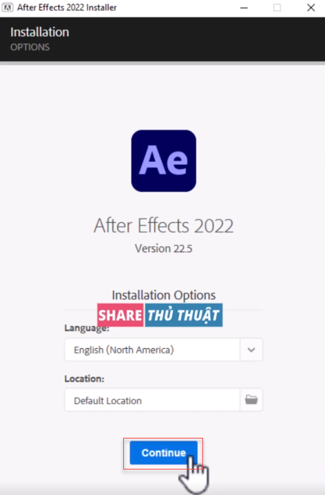 từng bước cài đặt Adobe After Effects CC